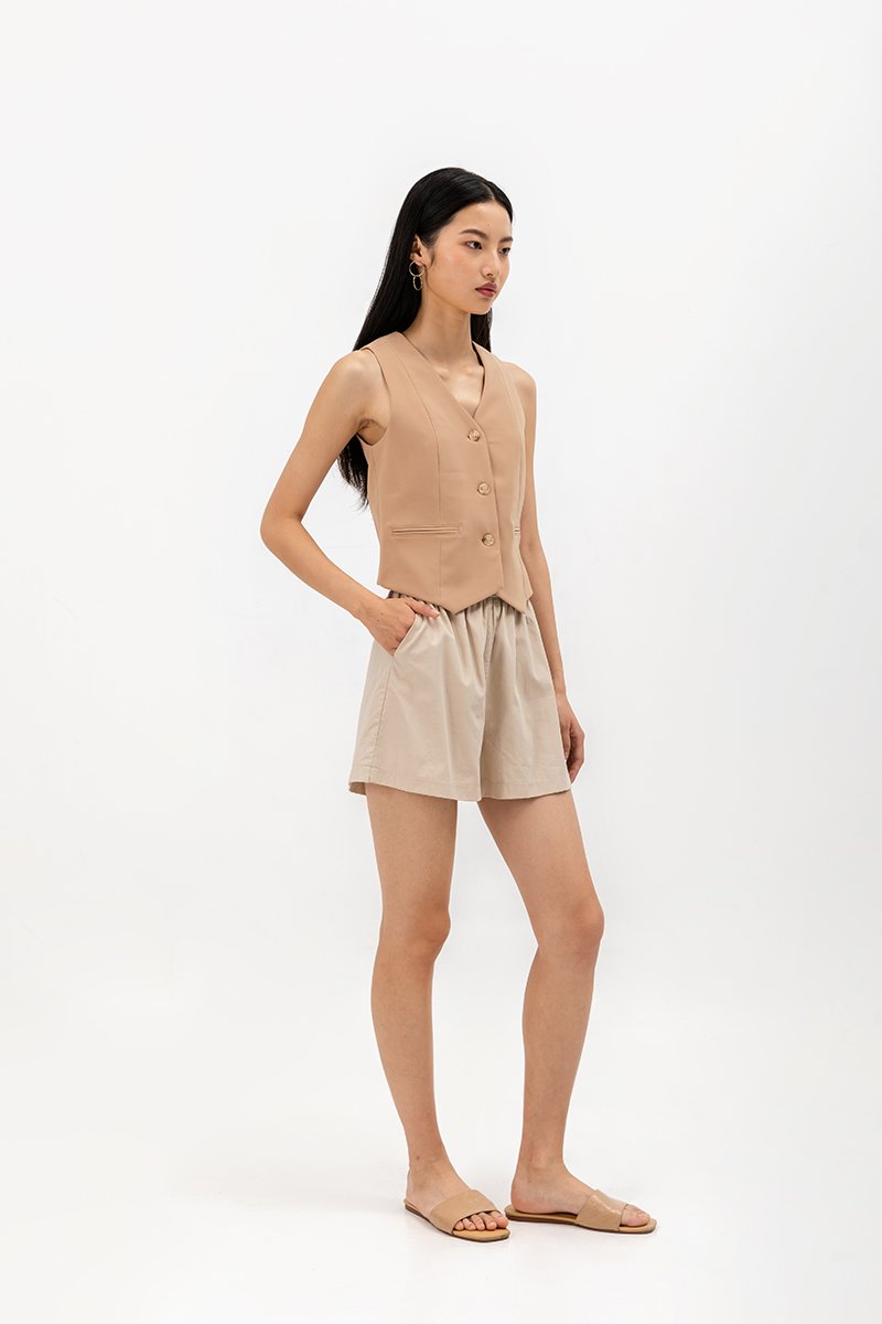 SASKIA CONTRAST BUTTON VEST