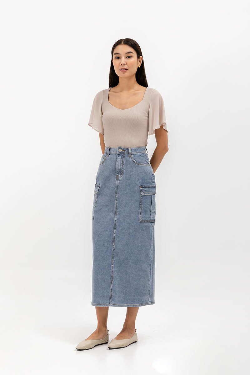 ETHAN DENIM CARGO SKIRT