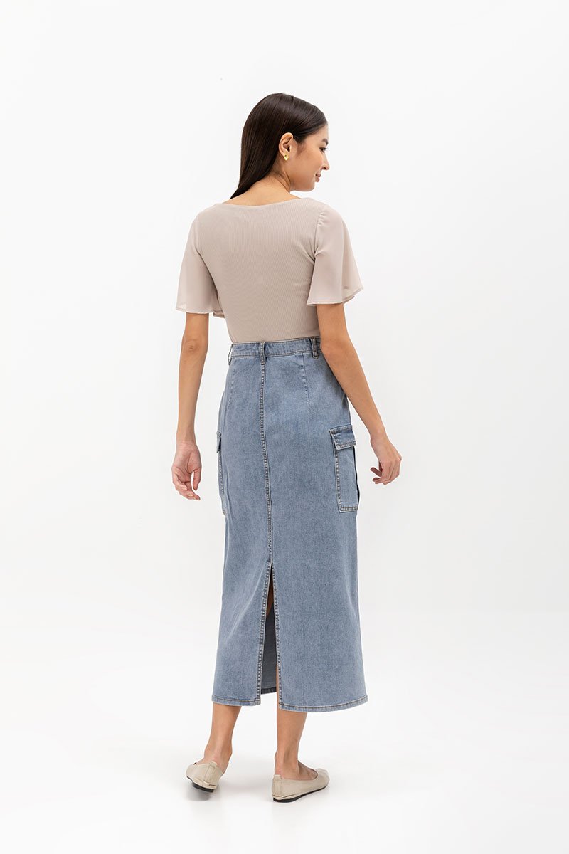 ETHAN DENIM CARGO SKIRT