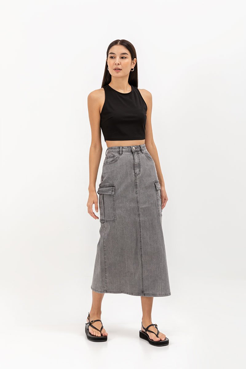 ETHAN DENIM CARGO SKIRT
