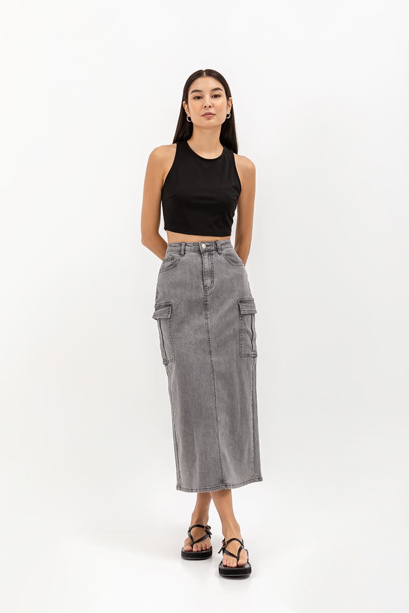 ETHAN DENIM CARGO SKIRT