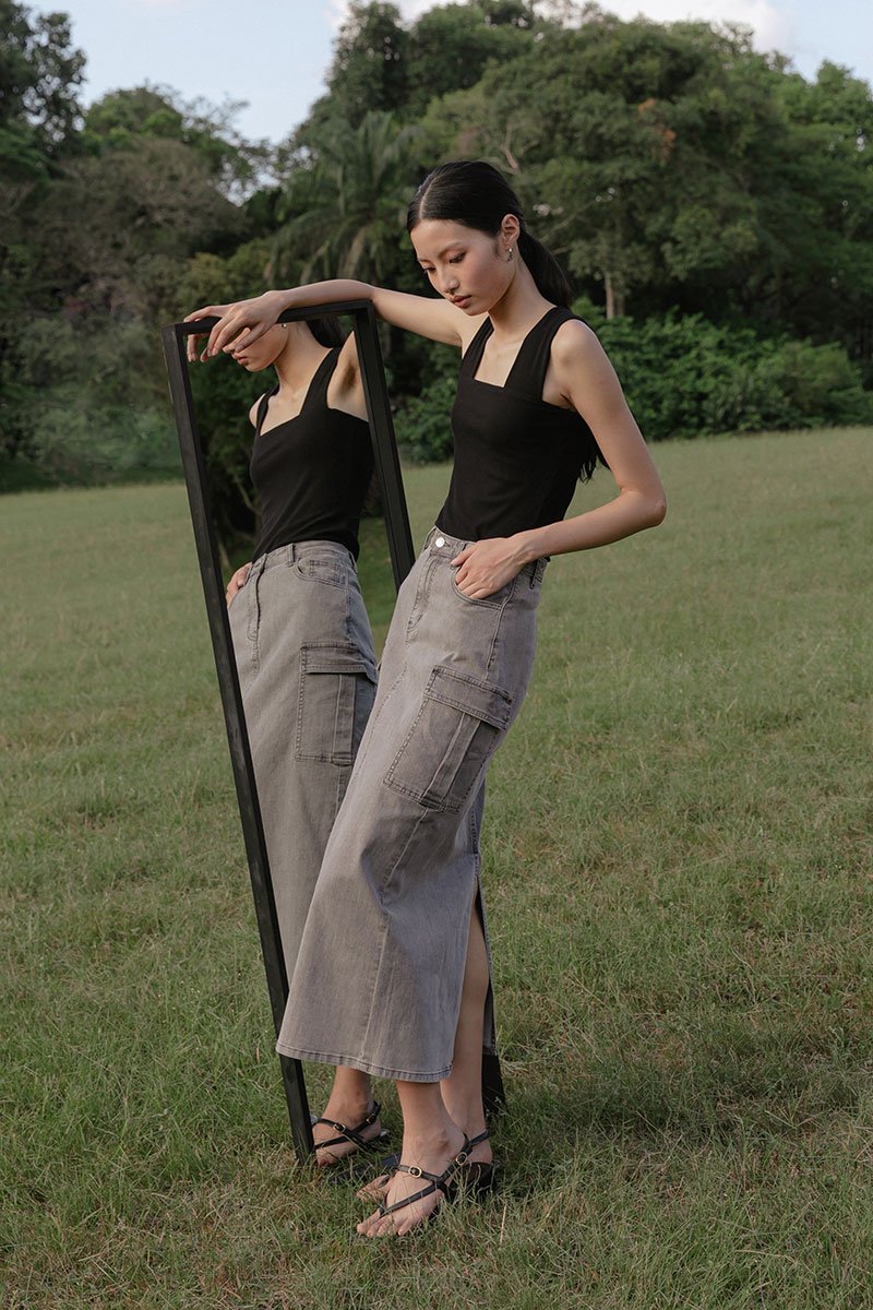ETHAN DENIM CARGO SKIRT