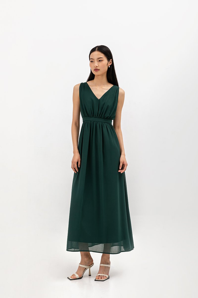 HIMA V NECK MAXI DRESS
