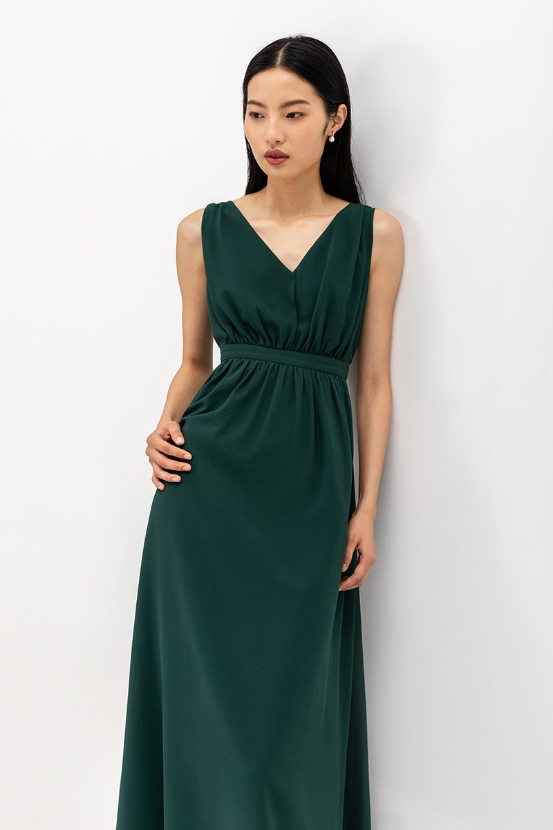 HIMA V NECK MAXI DRESS