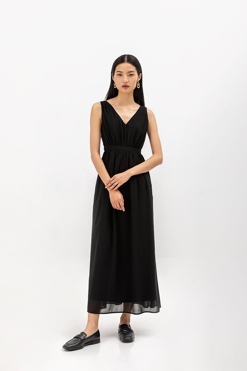 HIMA V NECK MAXI DRESS