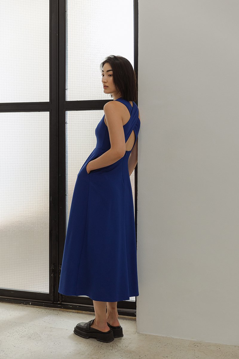 KISHA CROSSBACK JERSEY DRESS