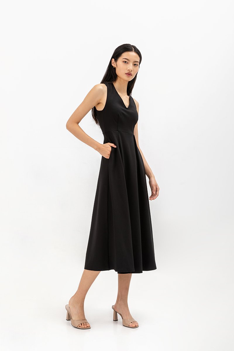 KISHA CROSSBACK JERSEY DRESS