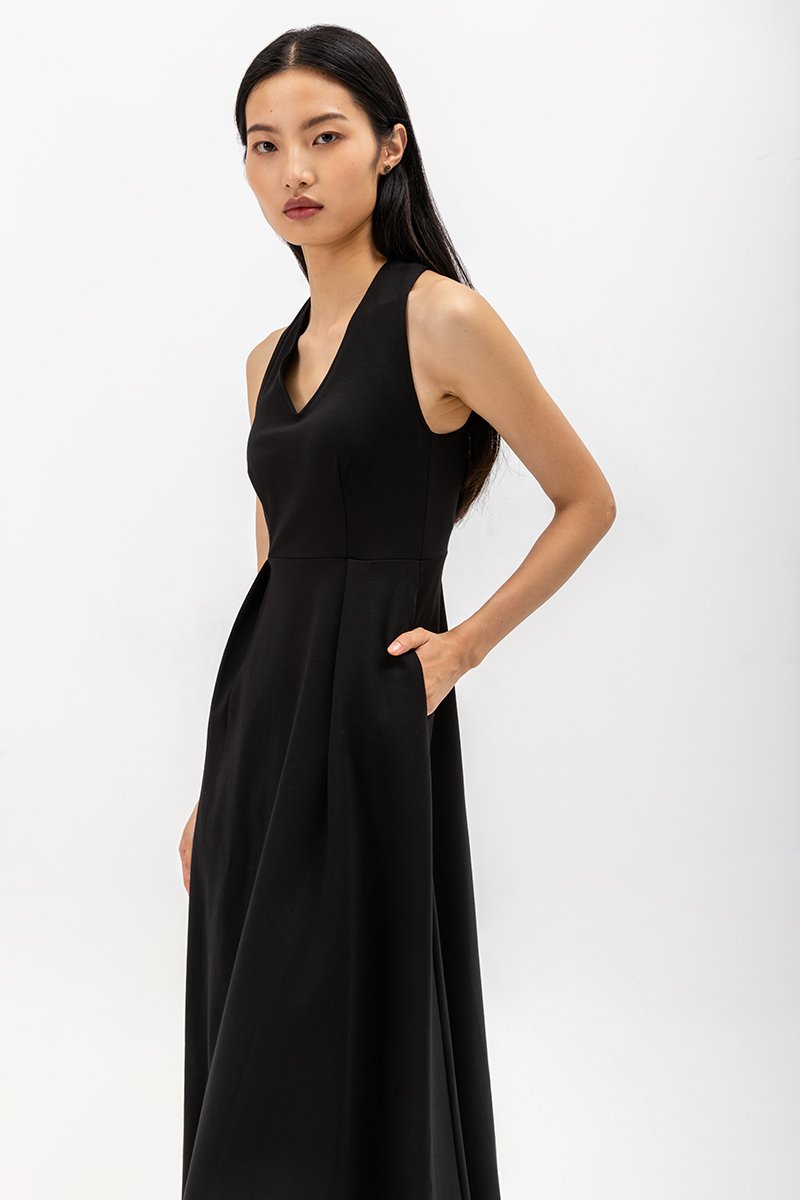 KISHA CROSSBACK JERSEY DRESS