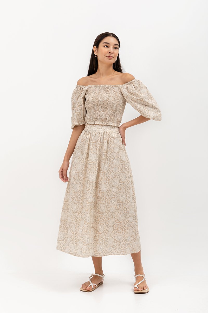 SYLVANI PRINTED FLARE SKIRT