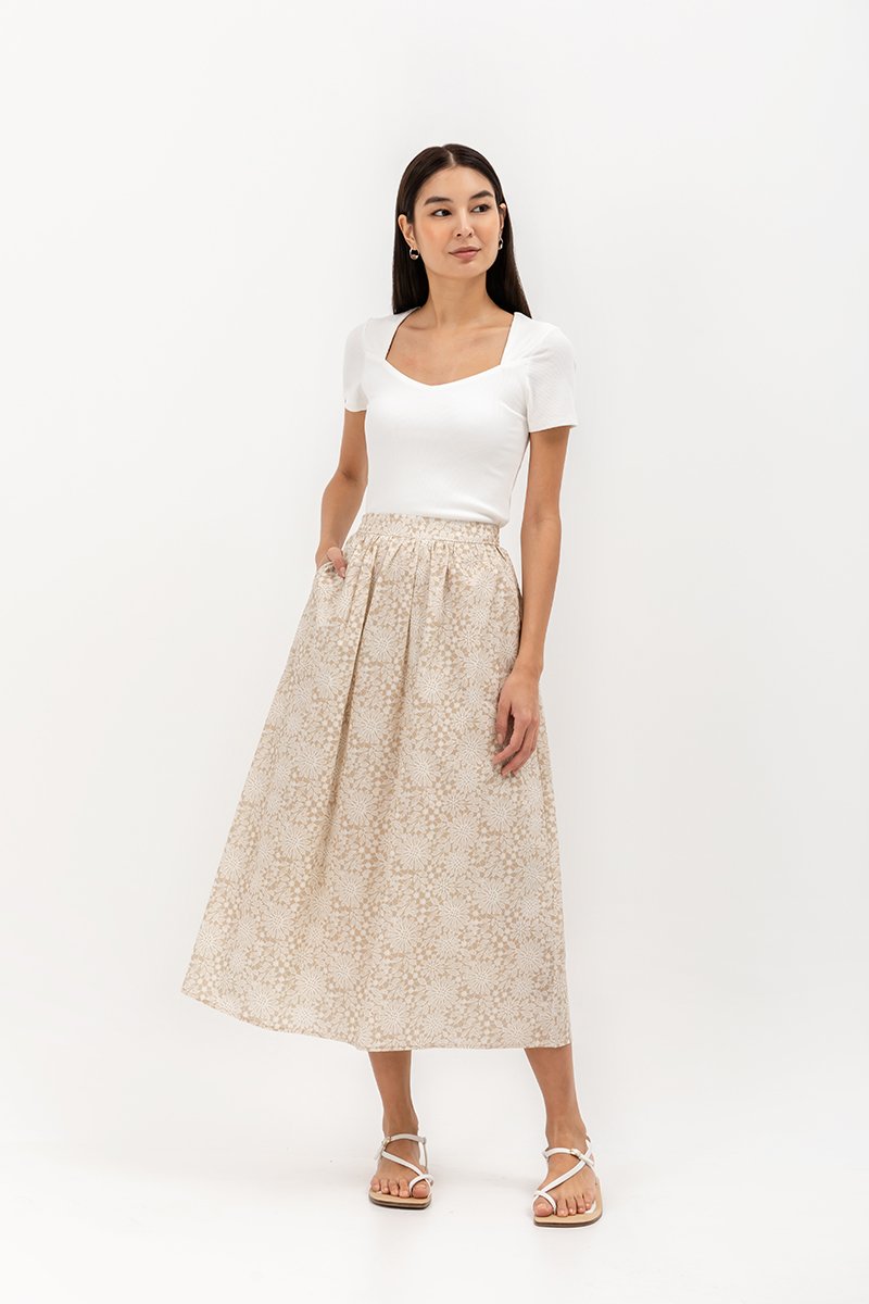 SYLVANI PRINTED FLARE SKIRT