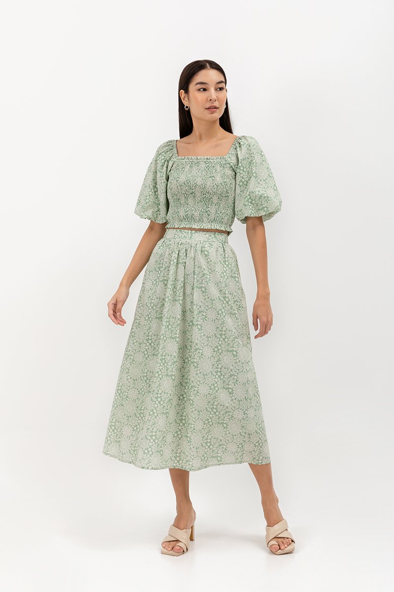 SYLVANI PRINTED FLARE SKIRT