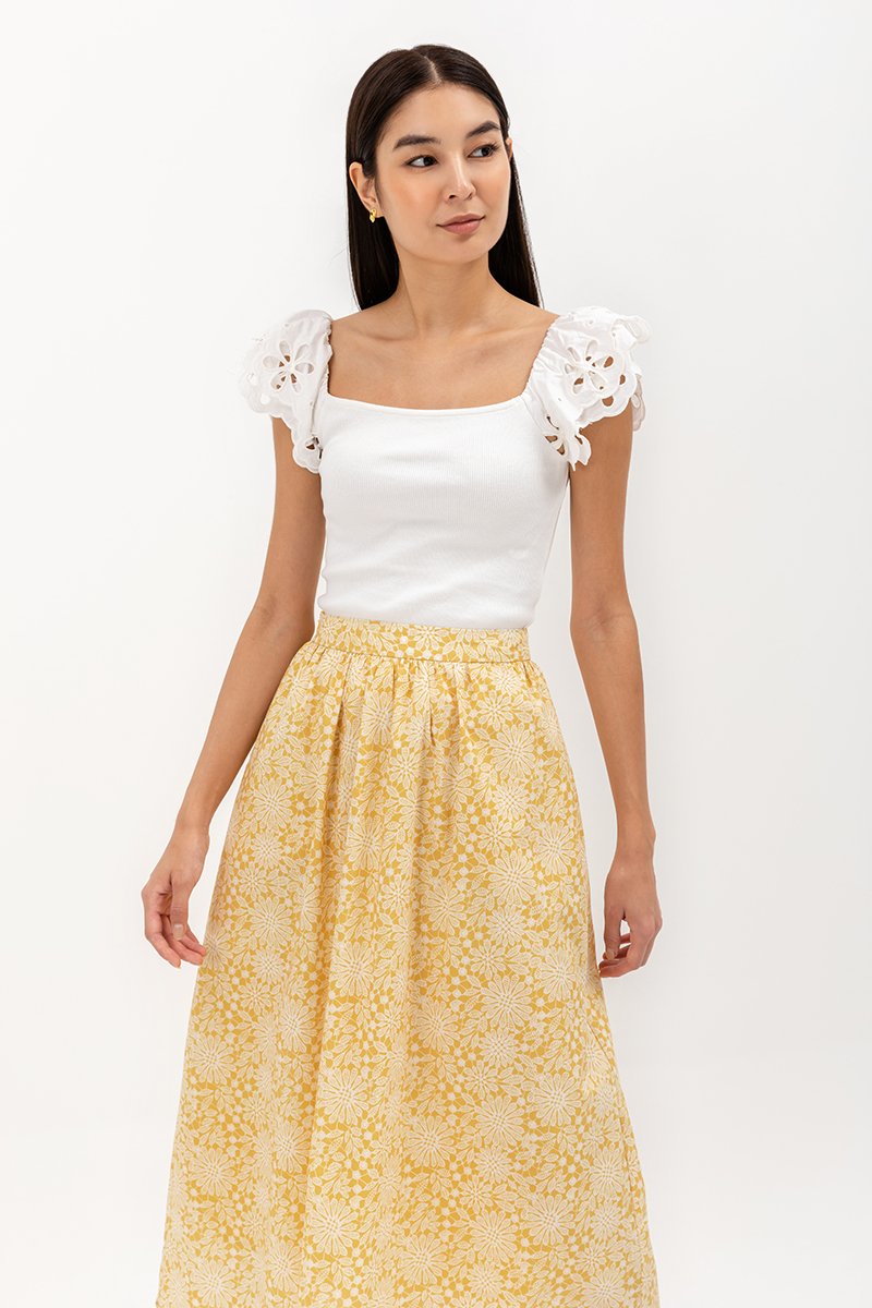 SYLVANI PRINTED FLARE SKIRT