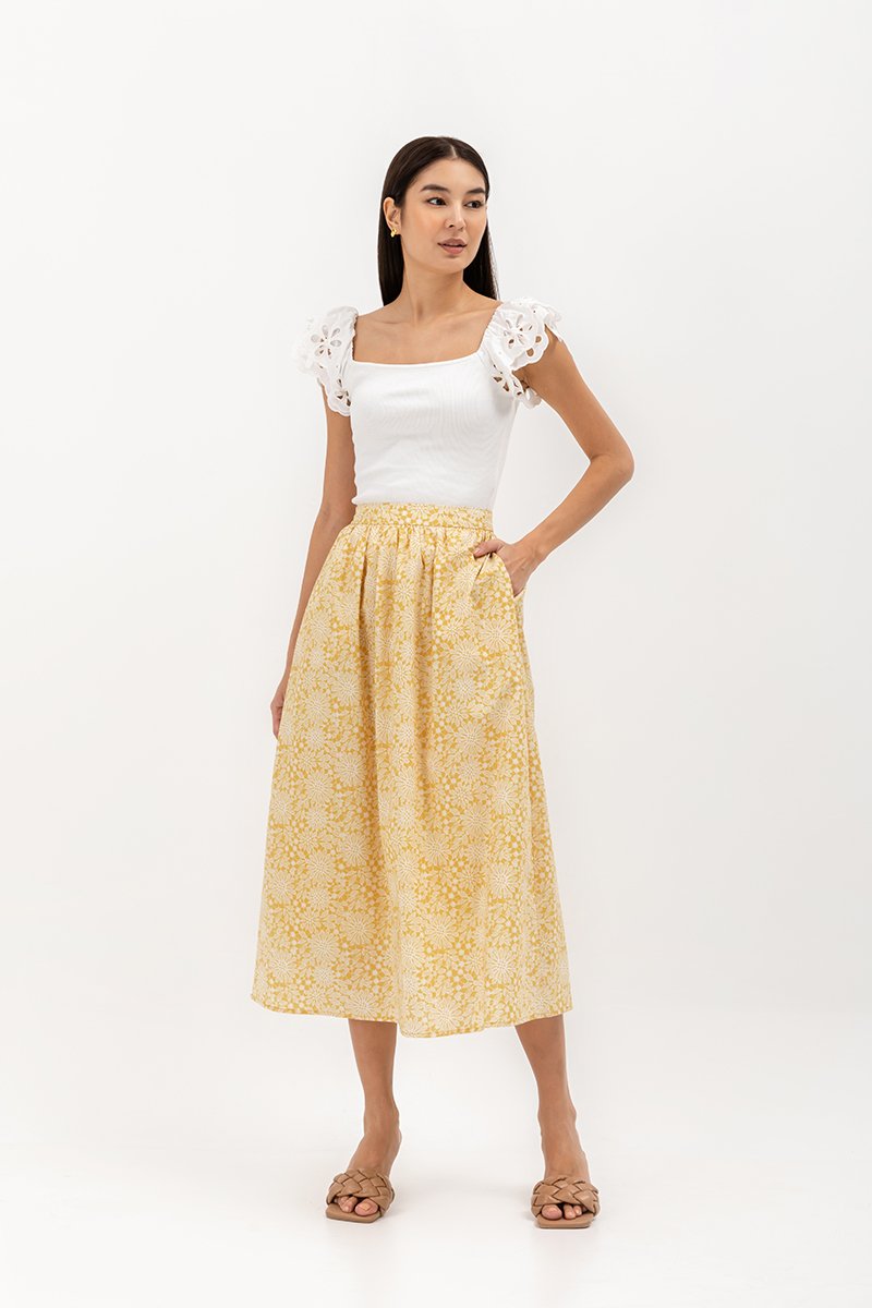 SYLVANI PRINTED FLARE SKIRT