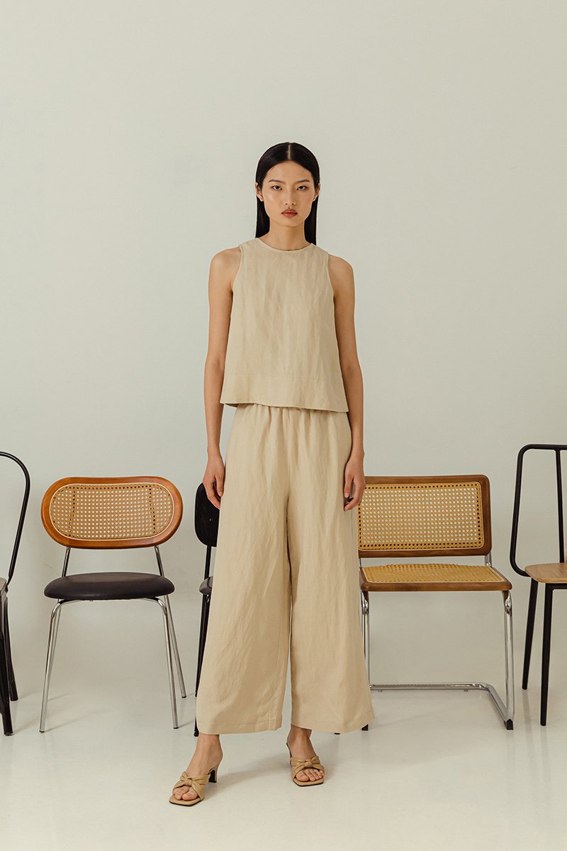 HENRY LINEN ELASTIC PANTS