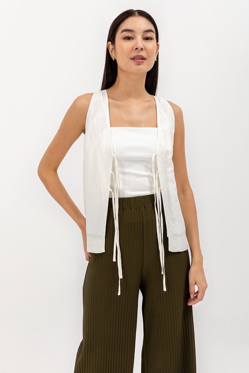 DWYN REVERSIBLE RIBBON TIE TOP
