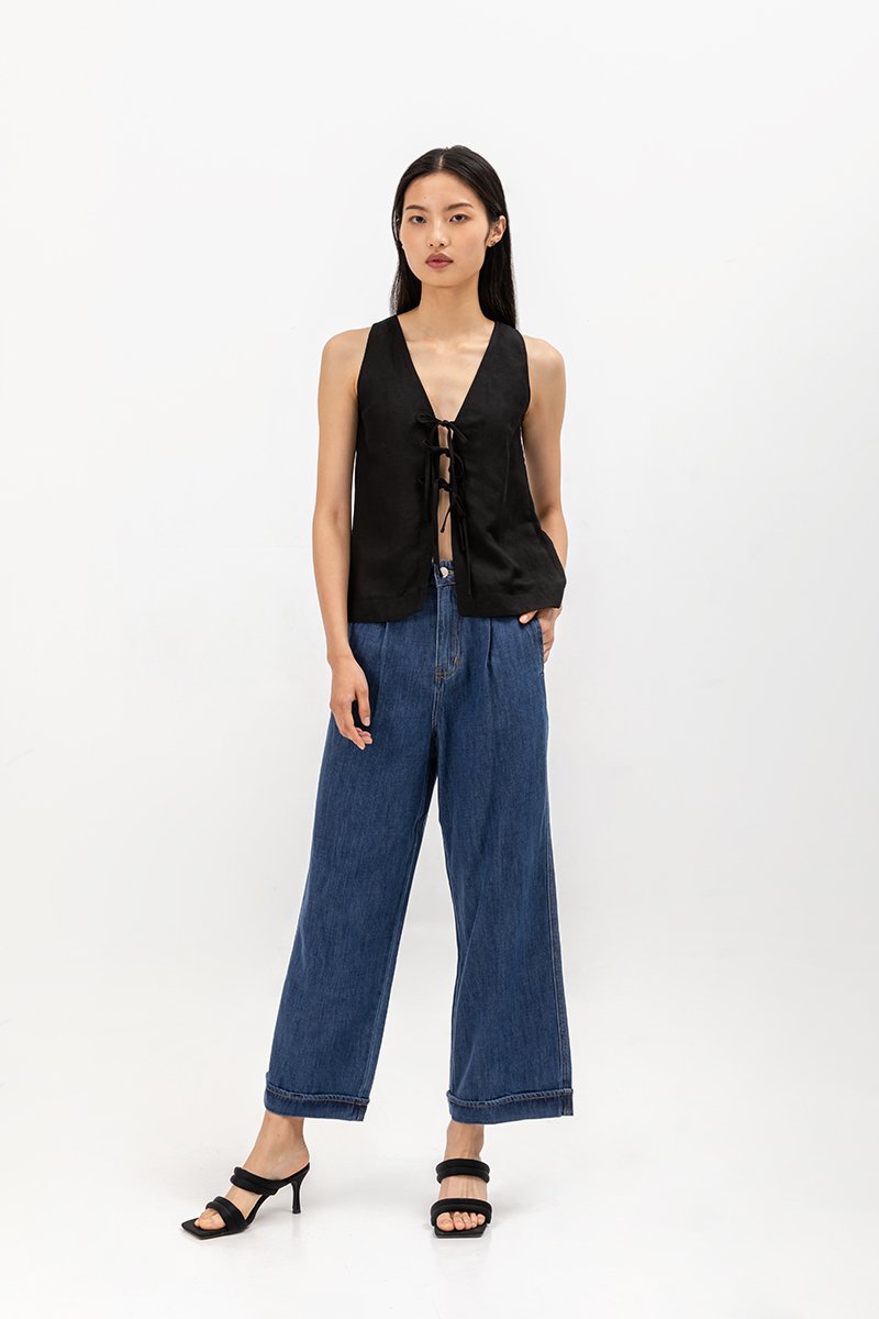 DWYN REVERSIBLE RIBBON TIE TOP