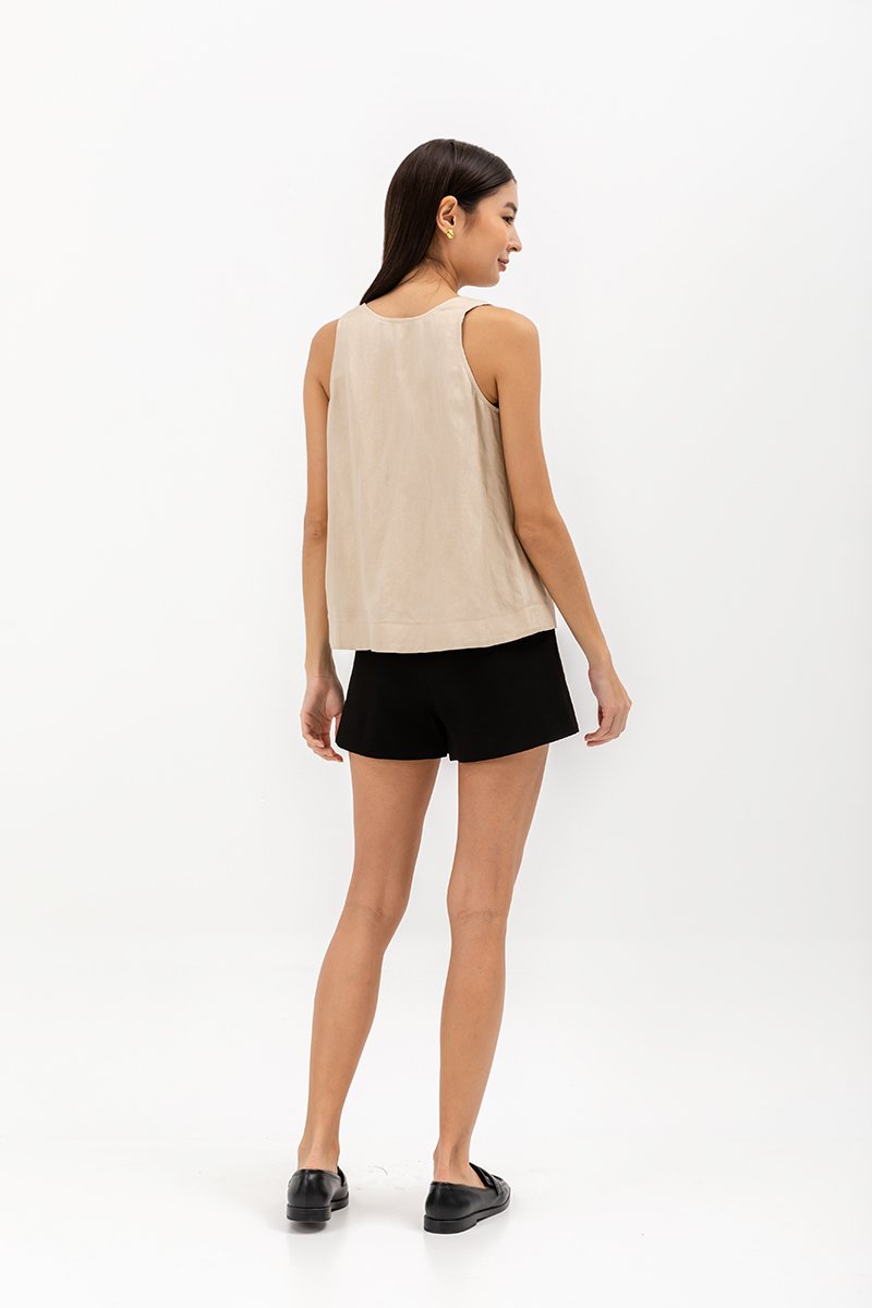 DWYN REVERSIBLE RIBBON TIE TOP