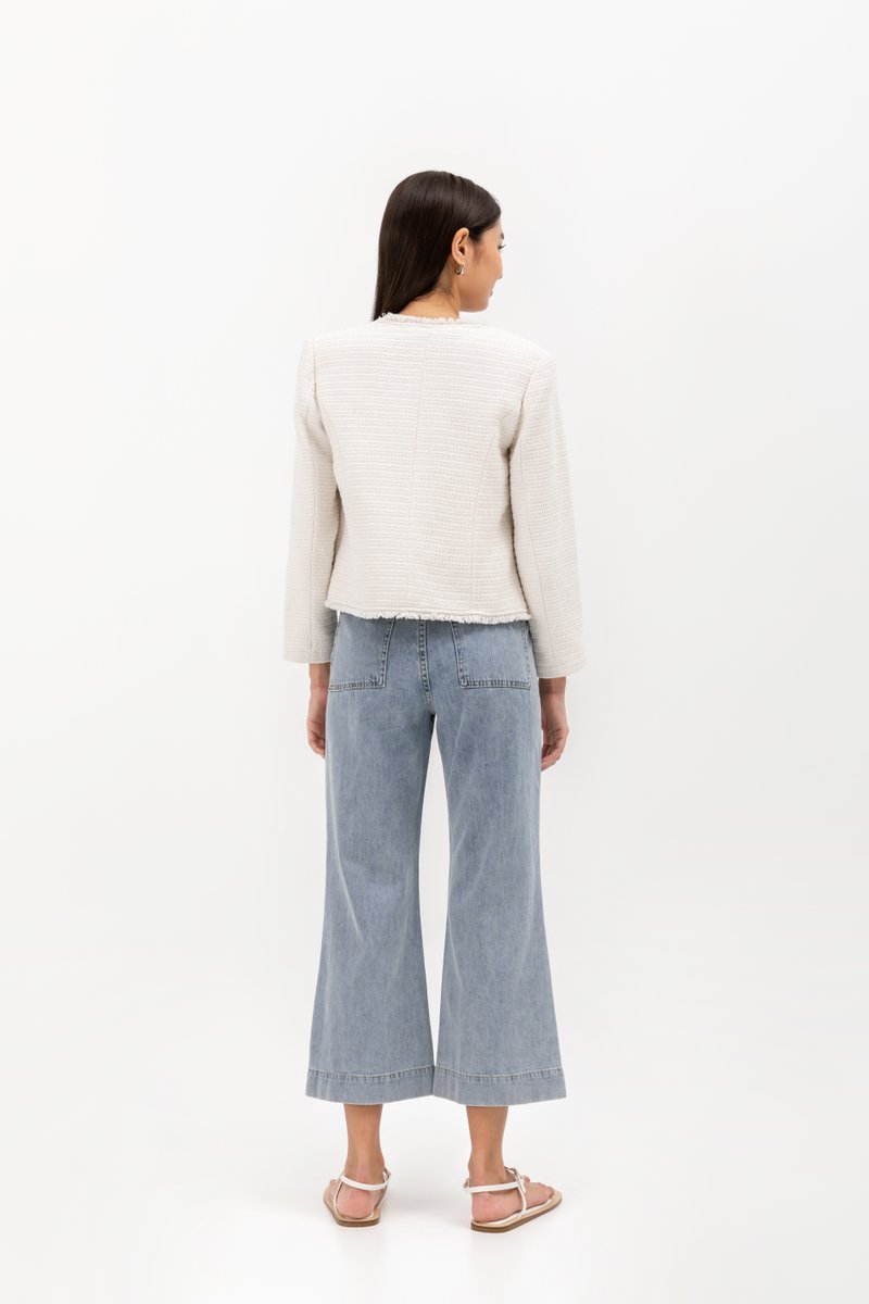 ISEUL RAW HEM TWEED BLAZER