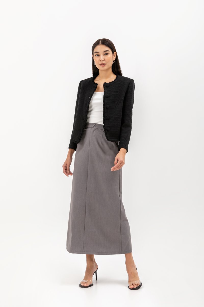 ISEUL RAW HEM TWEED BLAZER