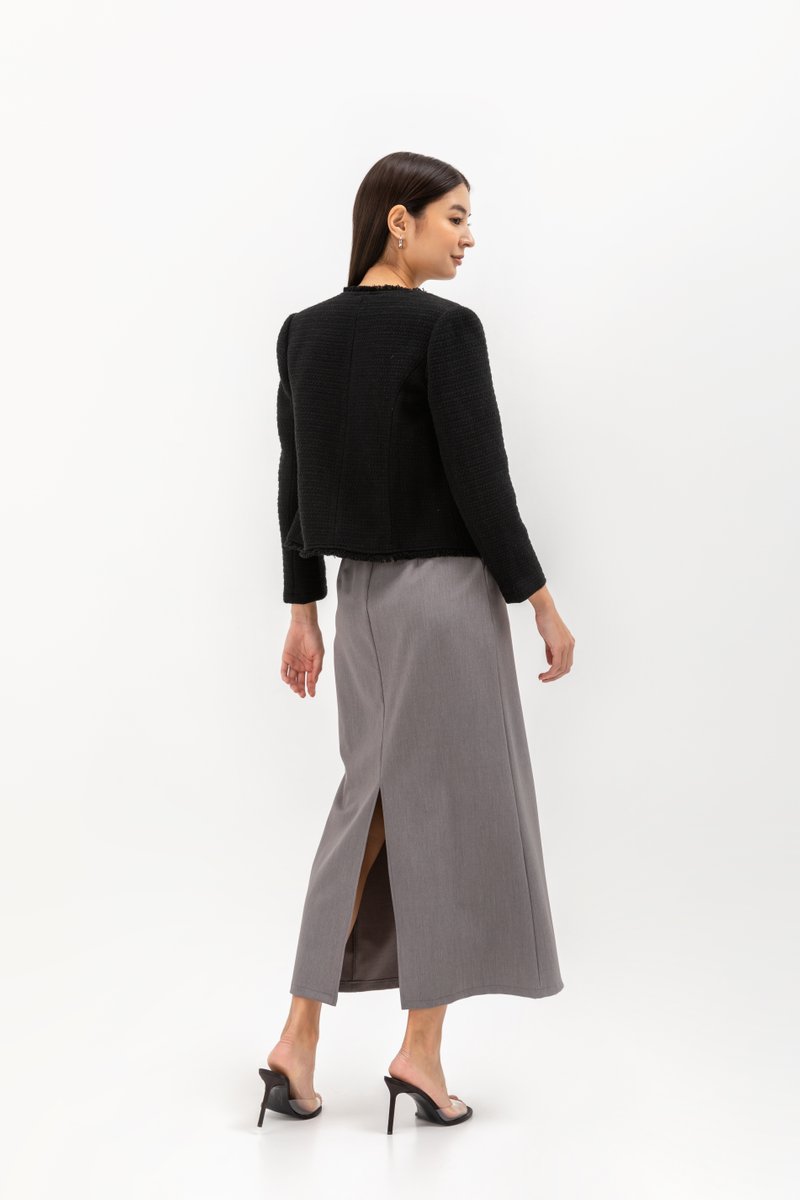 ISEUL RAW HEM TWEED BLAZER
