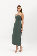 KACEY BACK TIE PADDED MAXI DRESS