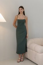 KACEY BACK TIE PADDED MAXI DRESS