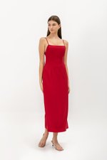 KACEY BACK TIE PADDED MAXI DRESS