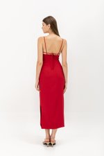 KACEY BACK TIE PADDED MAXI DRESS