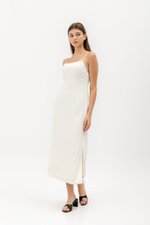 KACEY BACK TIE PADDED MAXI DRESS