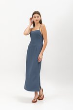 KACEY BACK TIE PADDED MAXI DRESS