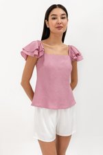 THYLIN RUFFLE SLEEVE TOP