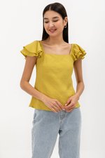 THYLIN RUFFLE SLEEVE TOP