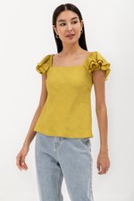 THYLIN RUFFLE SLEEVE TOP