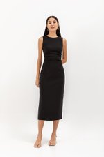 LARRY LOWBACK SIDE RUCHED DRESS LARRY LOWBACK SIDE RUCHED DRESS