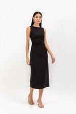 LARRY LOWBACK SIDE RUCHED DRESS LARRY LOWBACK SIDE RUCHED DRESS
