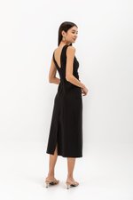 LARRY LOWBACK SIDE RUCHED DRESS LARRY LOWBACK SIDE RUCHED DRESS