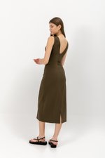 LARRY LOWBACK SIDE RUCHED DRESS LARRY LOWBACK SIDE RUCHED DRESS
