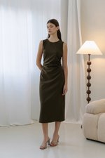 LARRY LOWBACK SIDE RUCHED DRESS LARRY LOWBACK SIDE RUCHED DRESS