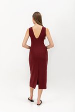 LARRY LOWBACK SIDE RUCHED DRESS LARRY LOWBACK SIDE RUCHED DRESS