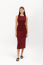 LARRY LOWBACK SIDE RUCHED DRESS LARRY LOWBACK SIDE RUCHED DRESS