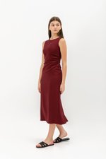 LARRY LOWBACK SIDE RUCHED DRESS LARRY LOWBACK SIDE RUCHED DRESS