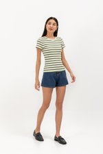 CACHEREL STRIPE RIBBED TOP