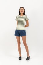 CACHEREL STRIPE RIBBED TOP