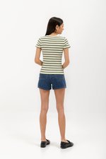 CACHEREL STRIPE RIBBED TOP