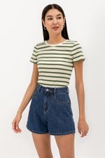 CACHEREL STRIPE RIBBED TOP