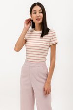 CACHEREL STRIPE RIBBED TOP