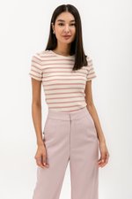 CACHEREL STRIPE RIBBED TOP