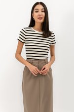 CACHEREL STRIPE RIBBED TOP
