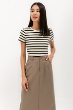 CACHEREL STRIPE RIBBED TOP