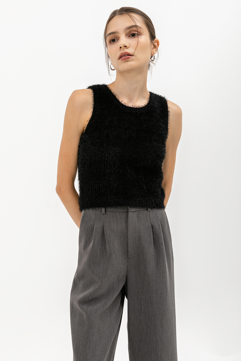 MAURICE FURRY KNIT TOP